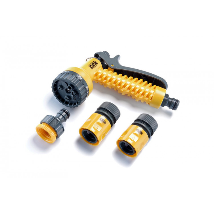 Набір: пістолет-розпилювач 7 режимів, конектори 1/2'', адаптер 1/2'' + 3/4''