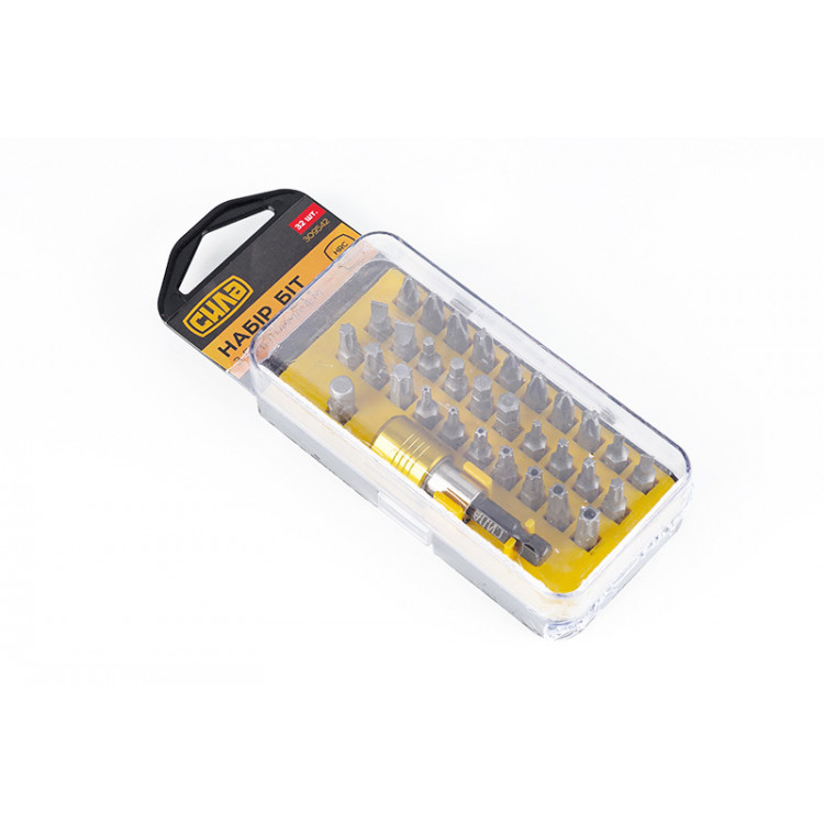 Набір 32 біта + битоутримувач СИЛА S2, пластиковий кейс