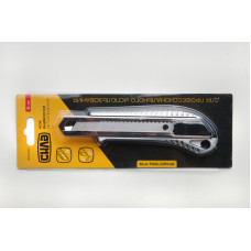 Ніж висувний 18мм СИЛА металевий, прогумований, автозамок