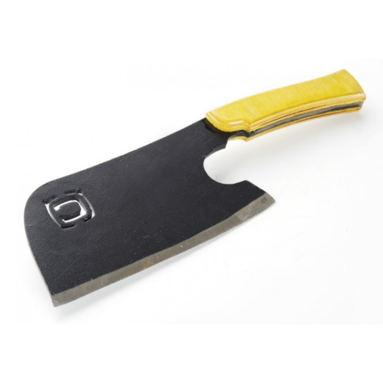 Ніж-тесак туристичний розділочний цільнометалевий з дерев'яною ручкою 750г СИЛА