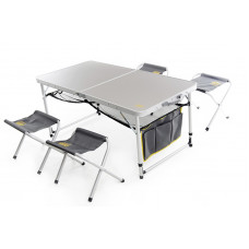 Пікніковий набір Premium на 4 особи (стіл-валіза з доп. полицею + 4 стільці) 120*60*70см
