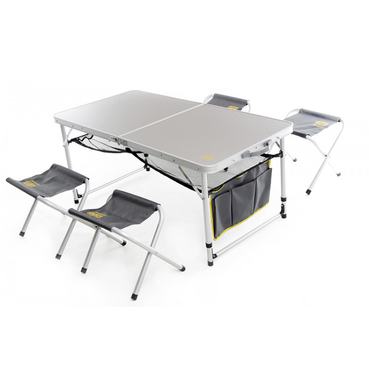 Пікніковий набір Premium на 4 особи (стіл-валіза з доп. полицею + 4 стільці) 120*60*70см