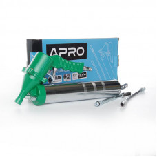 Пістолет для видавлювання мастила пневматичний 400мл, дві насадки APRO