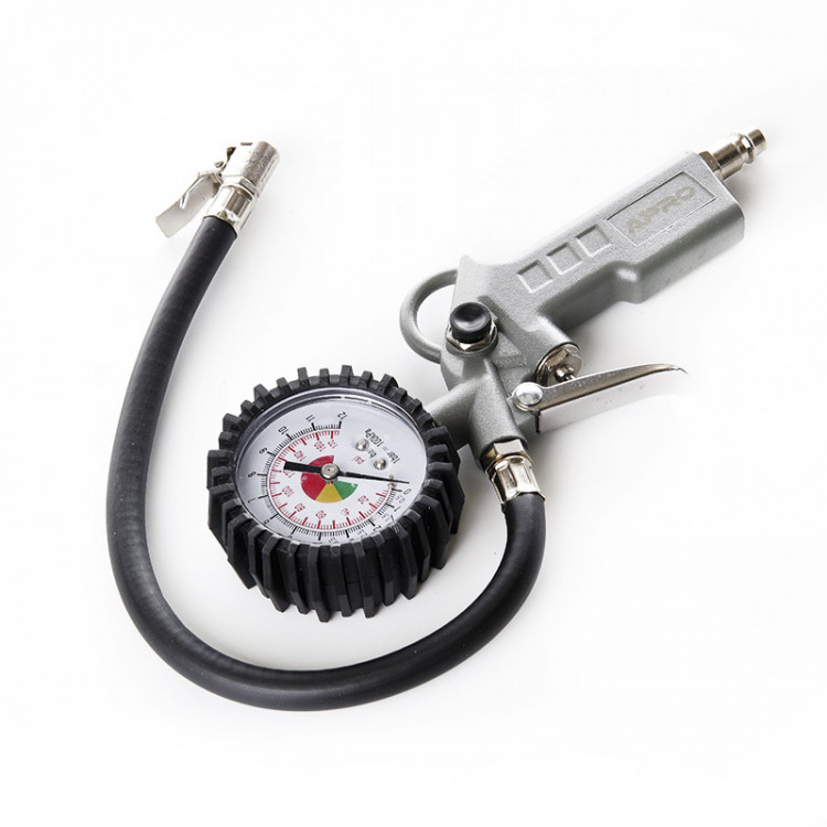 Пістолет для підкачування коліс з манометром 85-200л/хв, 12бар APRO