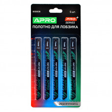 Полотно для лобзика (дерево) APRO 100/75 мм 4 мм-6TPI швидкий прямий T144D (блістер 5 шт)