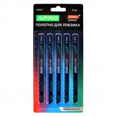 Полотно для лобзика (дерево) APRO 132/110 мм 4 мм-6TPI Швидкий прямий T344D (блістер 5 шт)