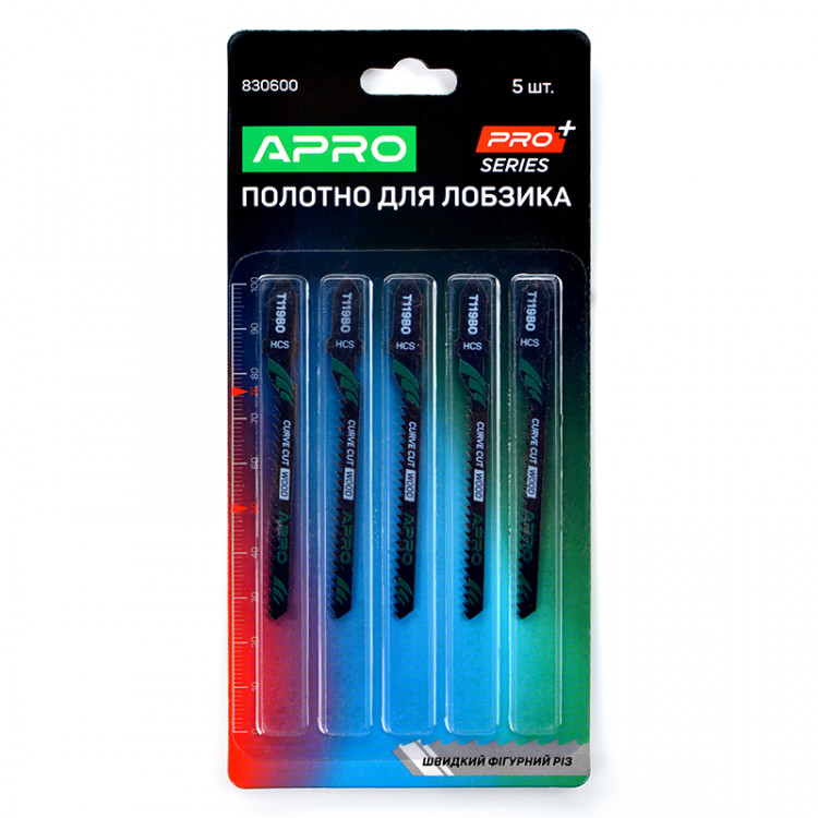 Полотно для лобзика (дерево) APRO 76/50 мм 2 мм-12TPI швидкий фігурний T119BO (блістер 5 шт)