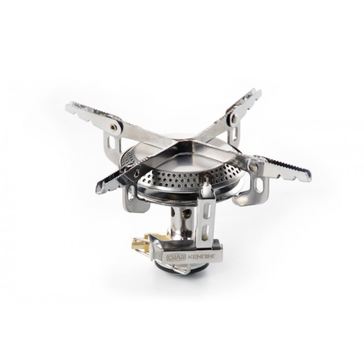 Портативний газовий пальник СИЛА для кемпінгу Конфорка складна з п'єзопідпалом 75*75*75мм