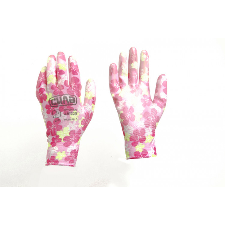 Рукавички синтетичні помаранчеві з чорним поліуретановим покрит 10 розмір Сила