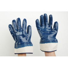 Рукавички трикотажні з синім повним нітриловим покриттям манжет крага 10 розмір СИЛА