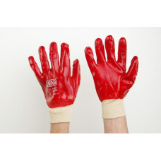 Рукавички трикотажні МБС з червоним покриттям ПВХ еластичний манжет 10 розмір Сила