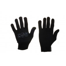 Рукавички трикотажні чорні з ПВХ крапкою Сила 10 розмір стандарт