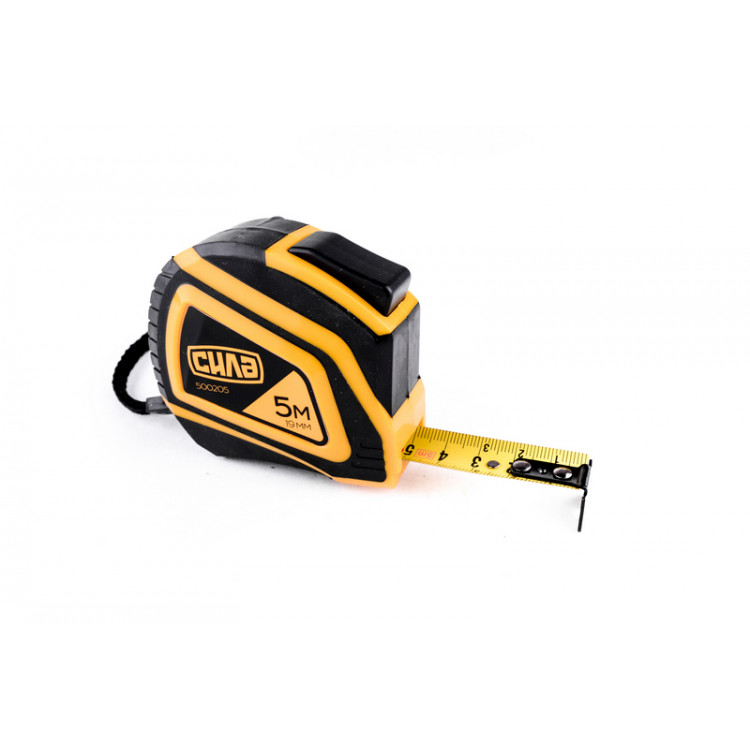 Рулетка 5 м*19 мм СИЛА прогумована з автостопом