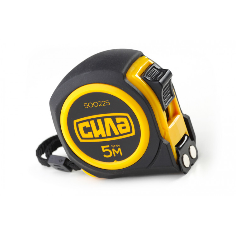 Рулетка 5 м*19 мм СИЛА прогумована з магнітом