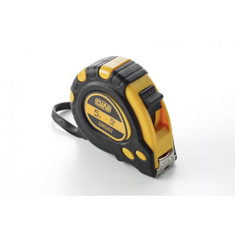 Рулетка 5 м*19 мм СИЛА Стандарт прогумована супермагніт