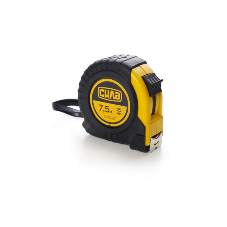 Рулетка 7,5 м*25 мм СИЛА Стандарт прогумована