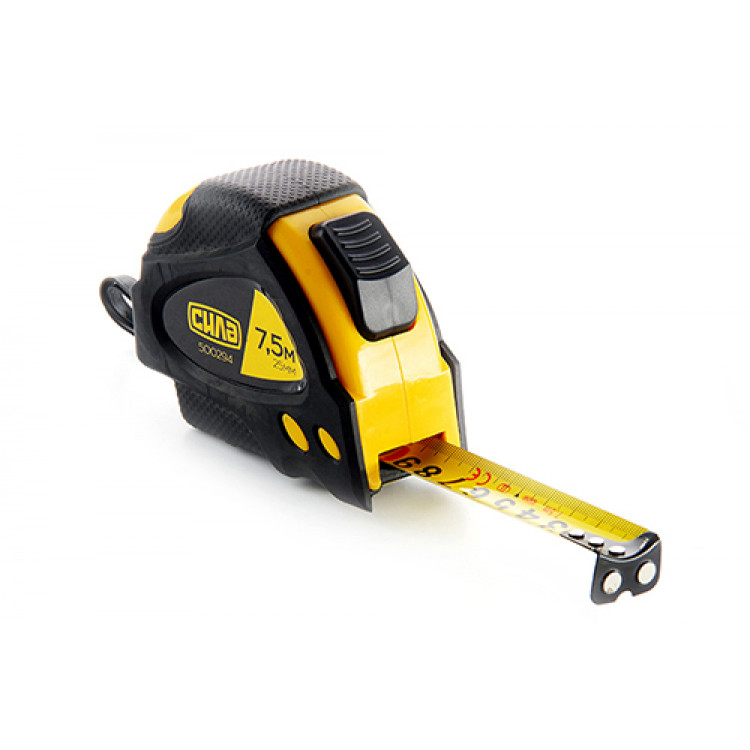 Рулетка обгумована Стандарт «Супермагніт» з автостопом 7,5 м х 25 мм