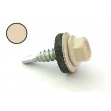 Саморіз з шест голов з шайбою з прокл EPDM 4,8*19 DIN 7504K RAL 1015 зі сверд по мет (пач. 50 шт)