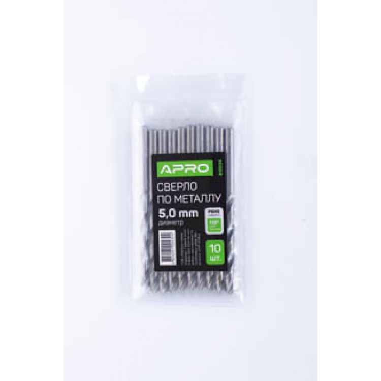 Свердло по металу поліроване HSS/Р6М5 1 мм APRO, 34 мм (пач.10шт.)