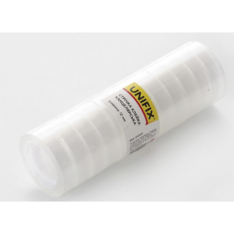 Скотч канцелярський SKK-210312-30 12мм туба (12шт) UNIFIX