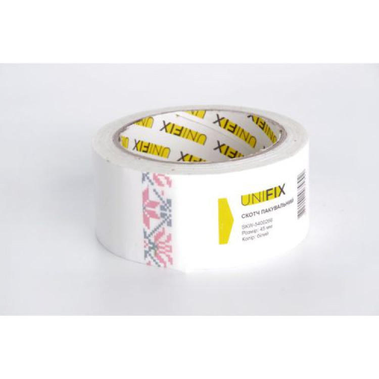 Скотч пакувальний білий 45 мм*200 м UNIFIX (6шт/уп)