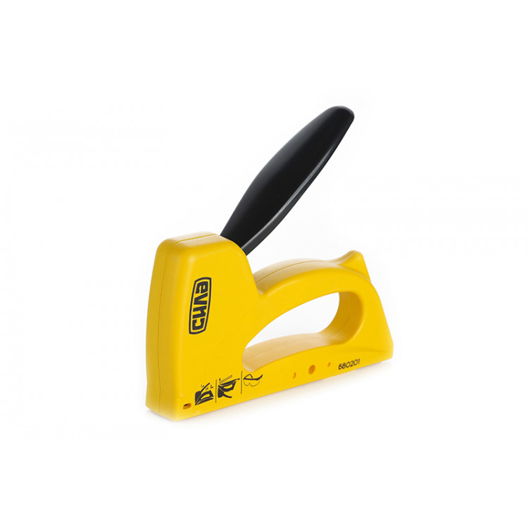 Степлер для скоб 6-10 мм СИЛА рессорный без регулятора, пластик