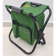 Стілець розкладний без спинки (стальний каркас) з термосумкою-рюкзаком ?19 мм 28 х 35 х 43 см