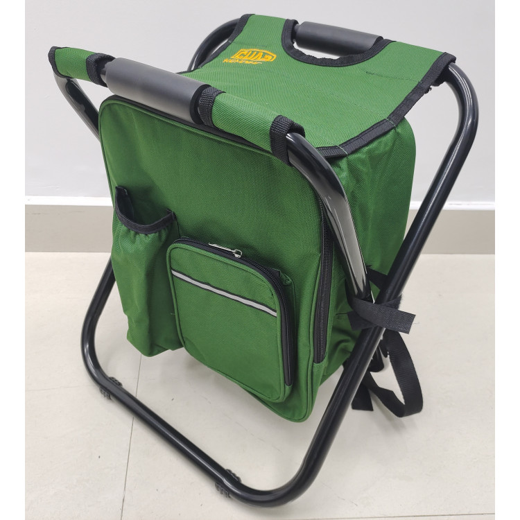 Стілець розкладний без спинки (стальний каркас) з термосумкою-рюкзаком ?19 мм 28 х 35 х 43 см