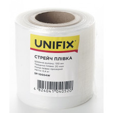 Стрейч плівка 100 мм * 0,4 кг UNIFIX (20 мкм) прозора, втулка 100г