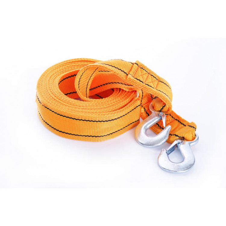 Трос буксирувальний посилений з подвійною пряжкою 3 тонни 4,5м*50мм (гак)