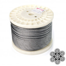 Трос нержавіючий 6 мм APRO DIN 3060 (6х19+1х19) бухта 100 м