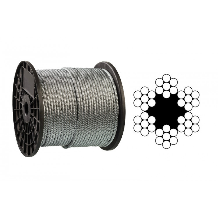 Трос оцинкований 1.5 мм APRO DIN 3055 (6*7) бухта 200 м