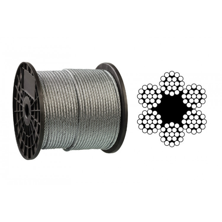 Трос оцинкований 10 мм APRO DIN 3060 (6*19) бухта 100 м