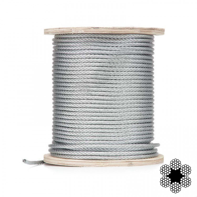 Трос оцинкований 12 мм APRO DIN 3060 (6*19+ FC) бухта 100 м