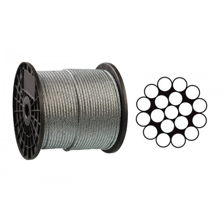 Трос оцинкований 2 мм APRO DIN 3053 (1*19) бухта 200 м