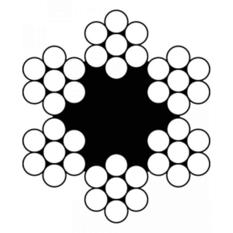 Трос оцинкований 4 мм APRO DIN 3055 (6*7) бухта 200 м