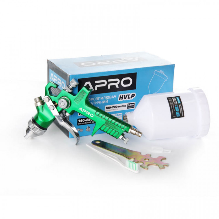 Фарборозпилювач HVLP ?1.3мм в/б пласт. 600мл APRO