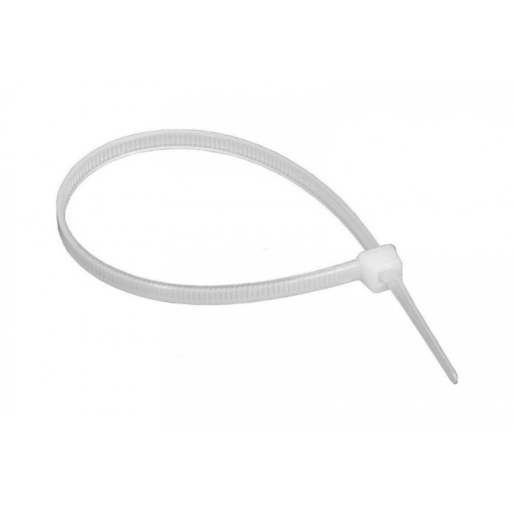 Хомут нейлоновий багаторазовий 5 х 200 білий  APRO (пач. 100 штук)
