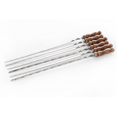 Шампур Premium з дерев'яною ручкою (масло+віск) колір-горіх з нержавіючої сталі, 730*12*3