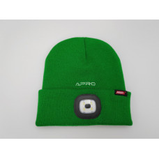 Шапка з ліхтариком зелена Apro 200 Лм (300 мАг)