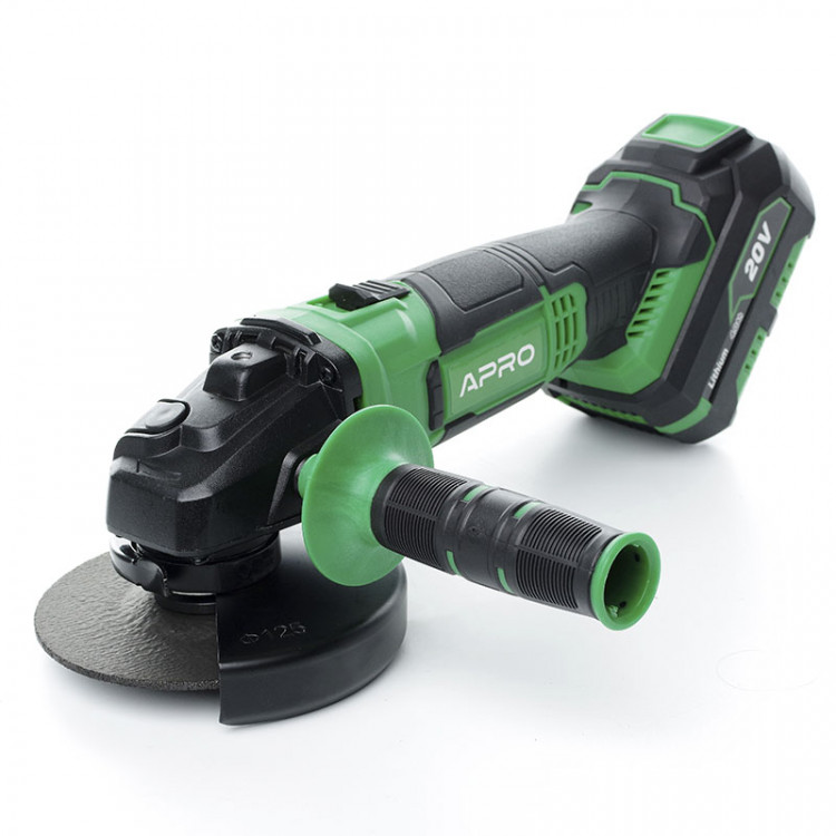 Шліфмашина кутова (болгарка) акумуляторна 125 APRO 20AG 4 A в кейсі  + батарея