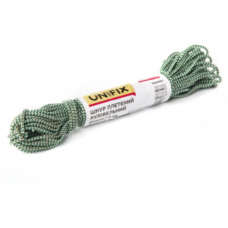 Шнур плетений будівельний кольоровий 1,5 мм 100 м UNIFIX