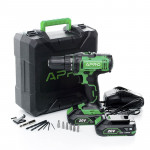 Шуруповерт-дриль акумуляторний APRO 20D/20В/2А (кейс 2АКБ, зар.устр)