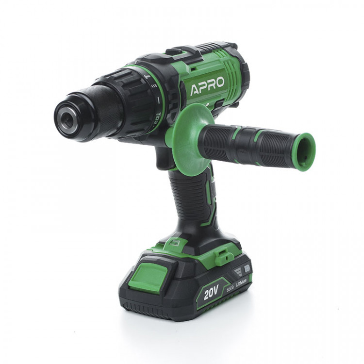 Шуруповерт-дриль акумуляторний ударний APRO 20НD/20В/2А (кейс 2АКБ, зар.устр)