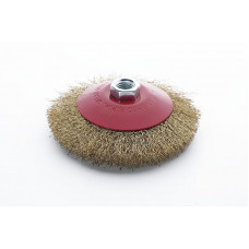 Щітка дротяна конусоподібна 125мм APRO М14*2мм (латунована)