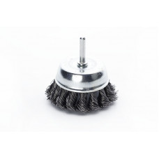 Щітка дротяна чашеподібна 65мм APRO хвостовик 6мм (сталева кручена)