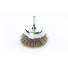 Щітка дротяна чашеподібна 75мм APRO хвостовик 6мм (латунована)
