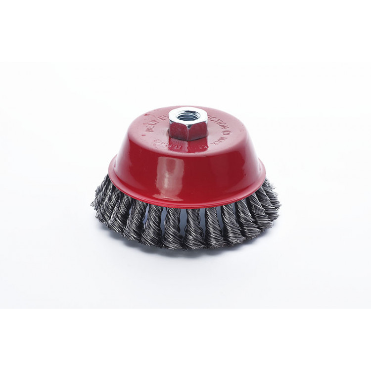 Щітка дротяна чашеподібна 125мм APRO М14*2мм (сталева кручена)