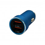 Автомобільна зарядка Zollex 2USB, 1.0A QC(24W), синя, 12063