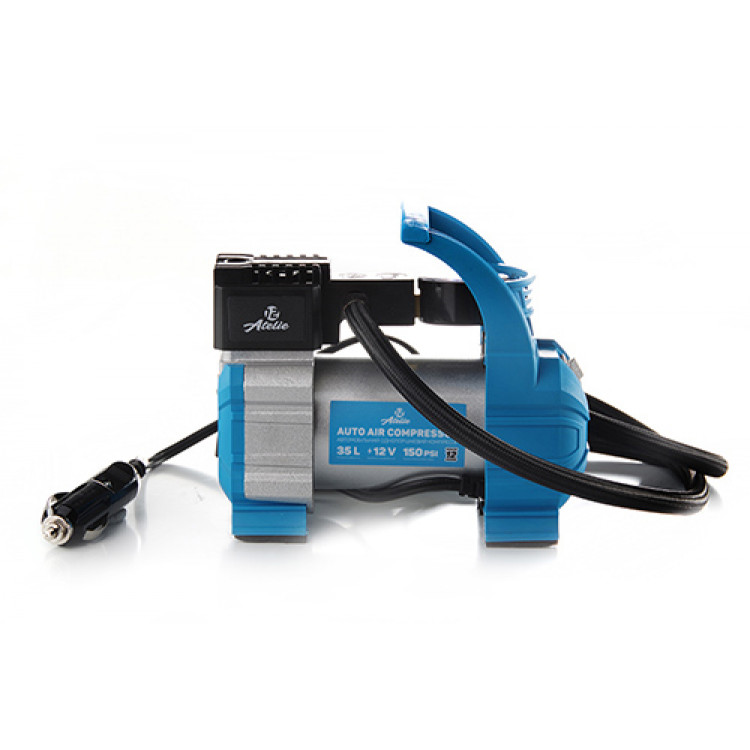 Компресор автомобільний однопоршневий 35 л/хв 10 Атм 12 ATELIE  з ліхтарем (Прикурювач)
